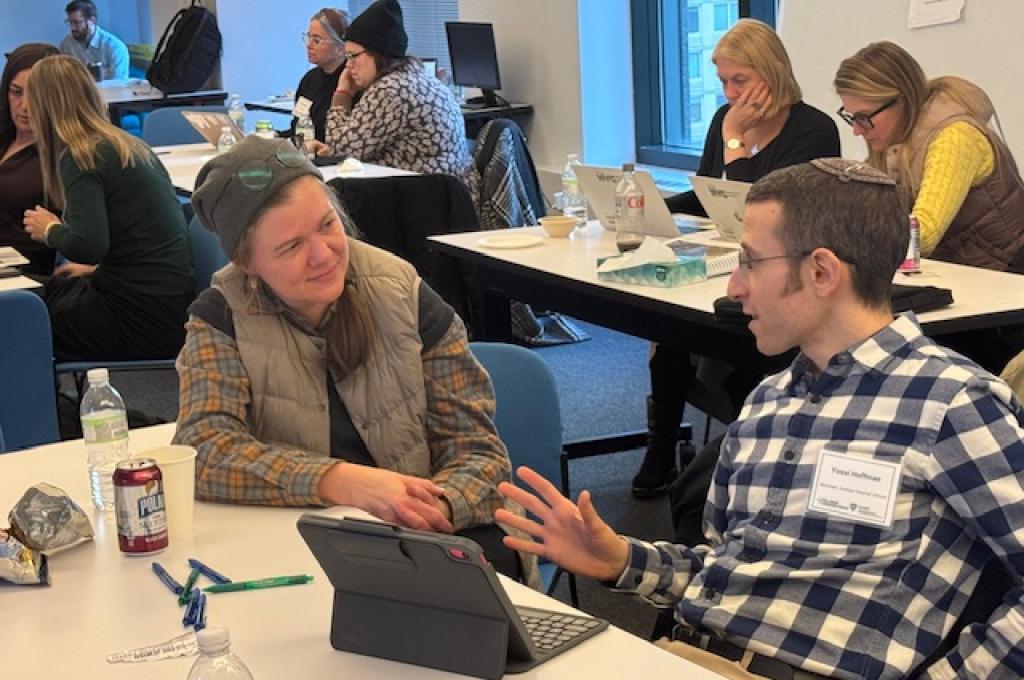 woman and man in a professional development setting