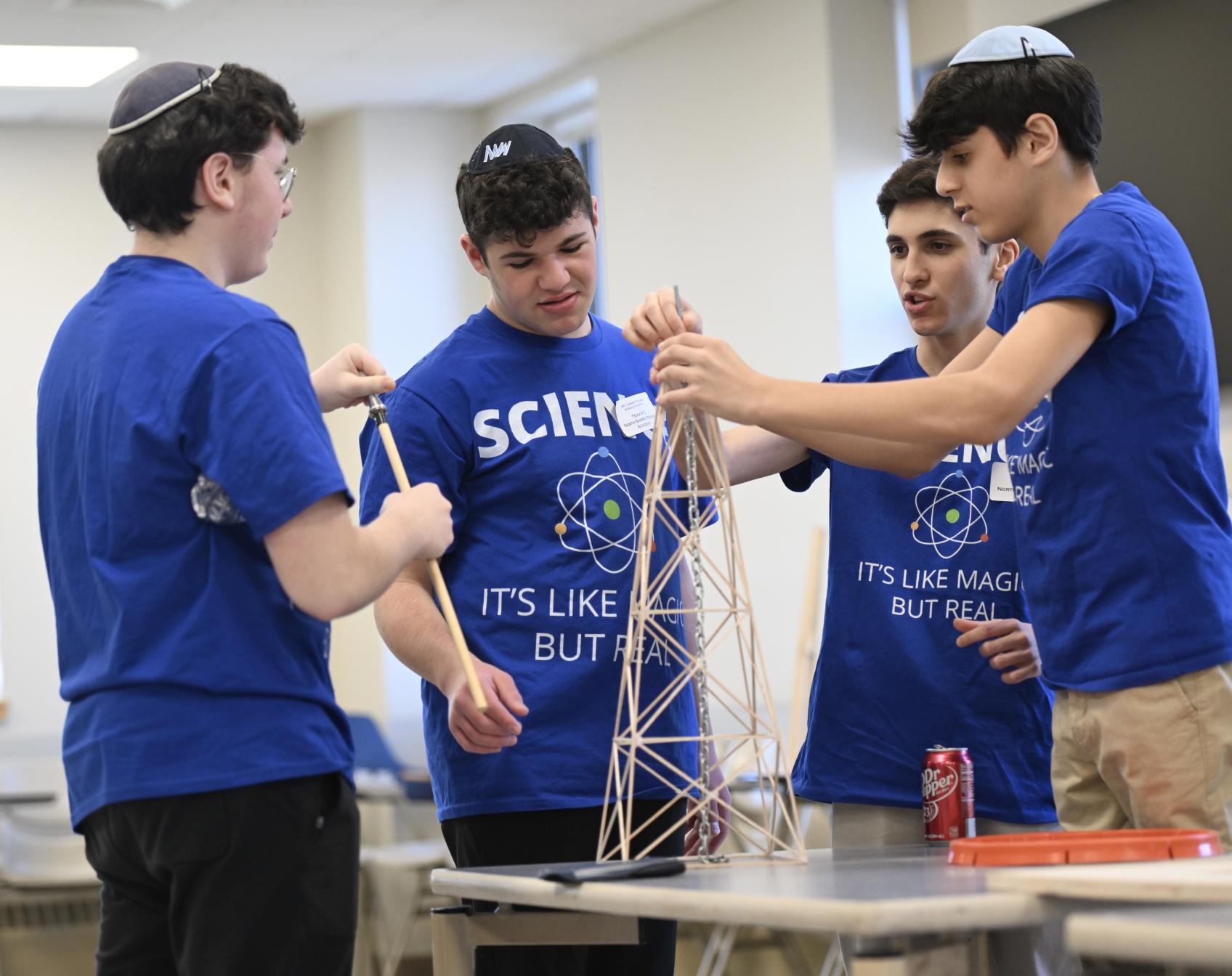 Teens competing in the science olympiad 