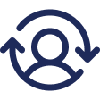 Icon of an avatar with arrows